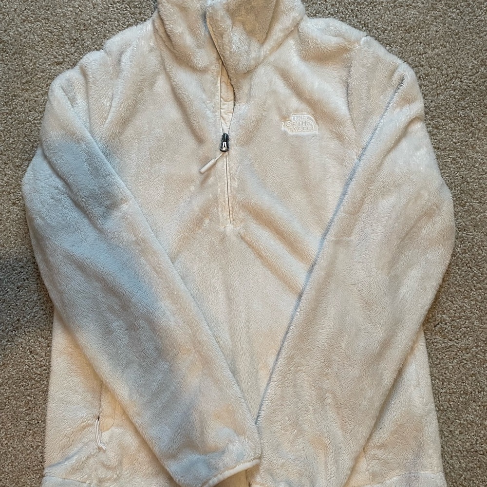The North Face Cream Teddy Jacket Plush Zip-Up